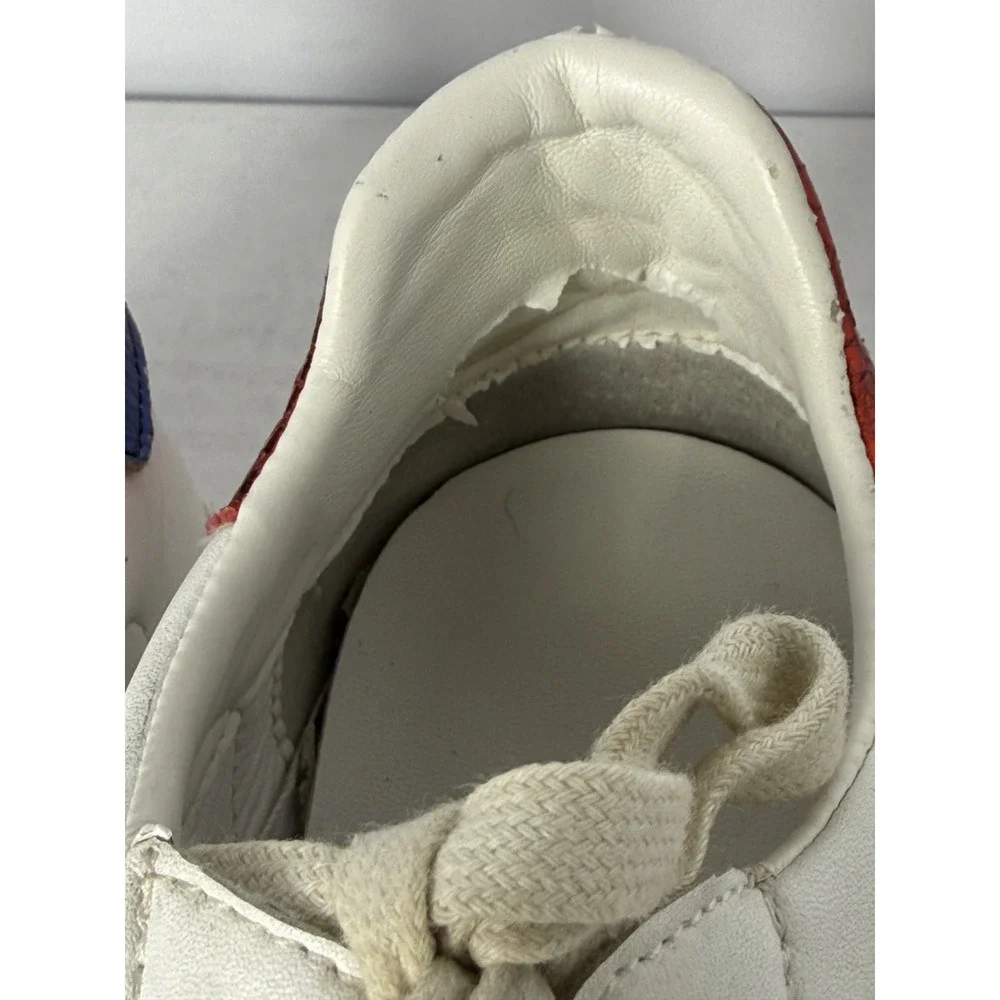 Gucci Ace Kingsnake Sneakers White Leather Men's 8.5 EU 41.5 Authentic - Picture 8 of 11